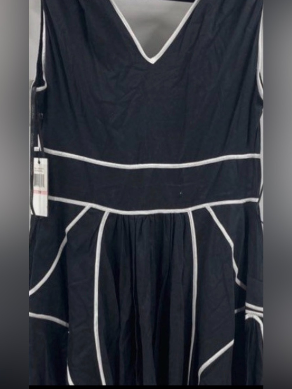 Nwt! Calvin Klein Black and White V-Neck/v back sleeve less Sundress